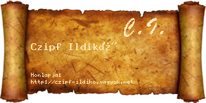 Czipf Ildikó névjegykártya
